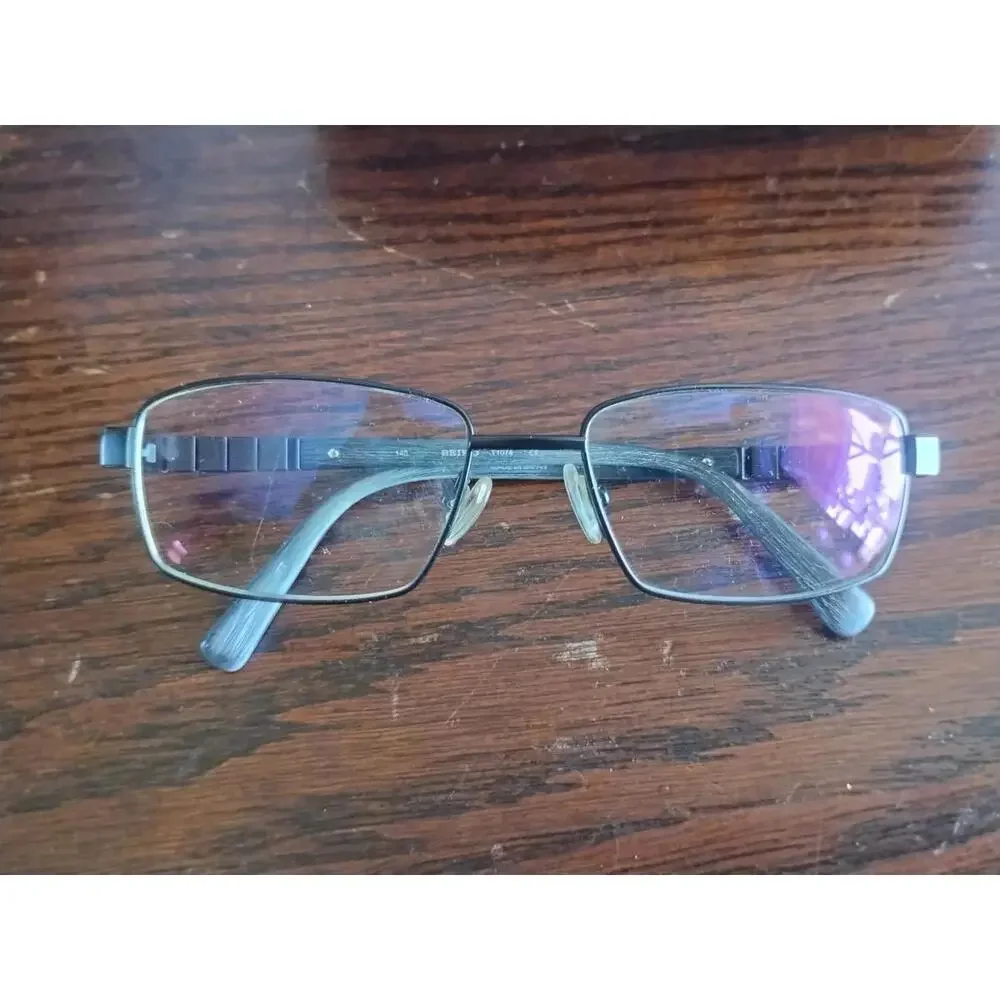 Seiko Eyeglasse Frame T1074 Mens Black Titanium Squarel Rim 56-17-140 frame only